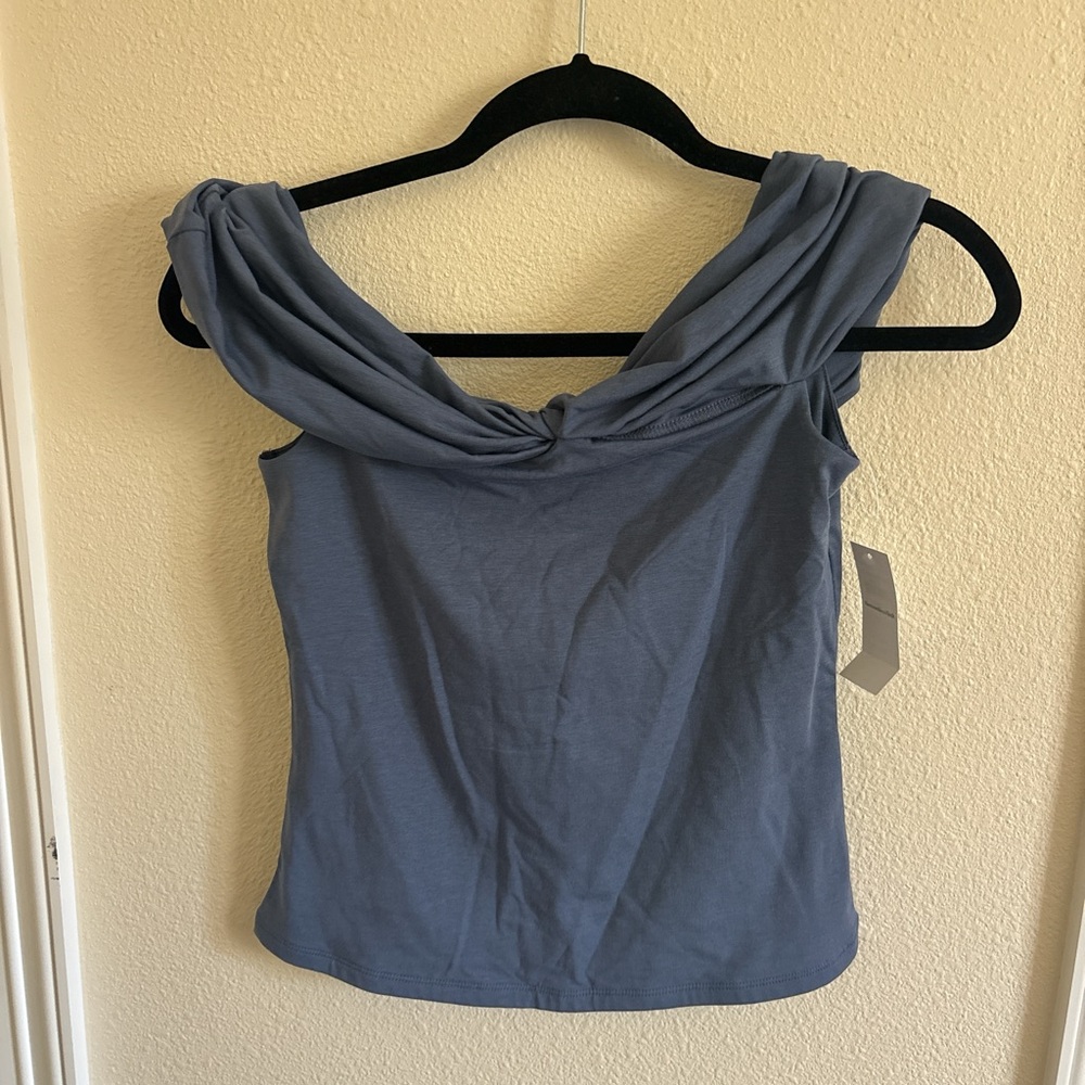 Abercrombie & Fitch Blue Indigo Off-Shoulder Blouse - Picture 4 of 4